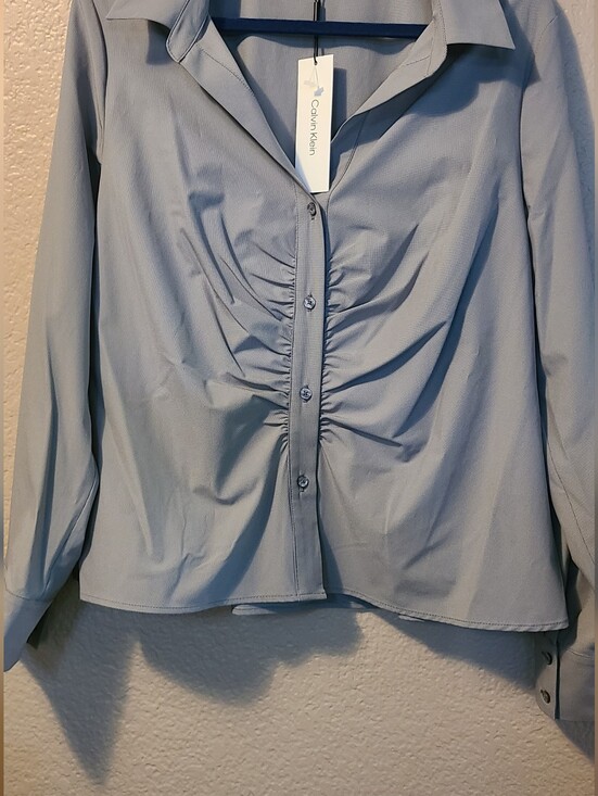 Calvin Klein Tops - Calvin Klein Gathered Front Button-Down Shirt